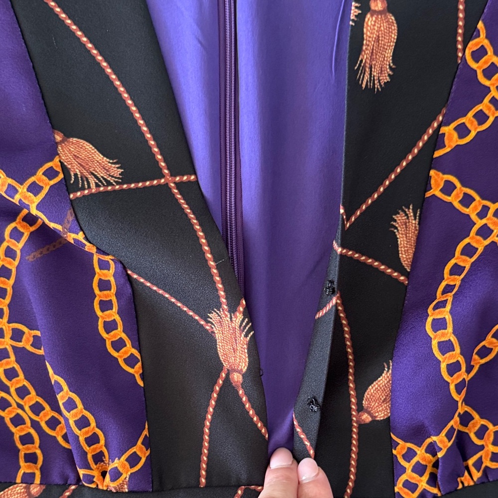 Neiman Marcus Purple and Black Dress - Picture 4 of 7